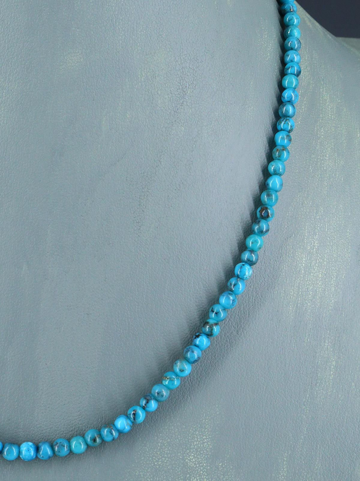 Navajo Single Strand Turquoise Rounded Bead Necklace