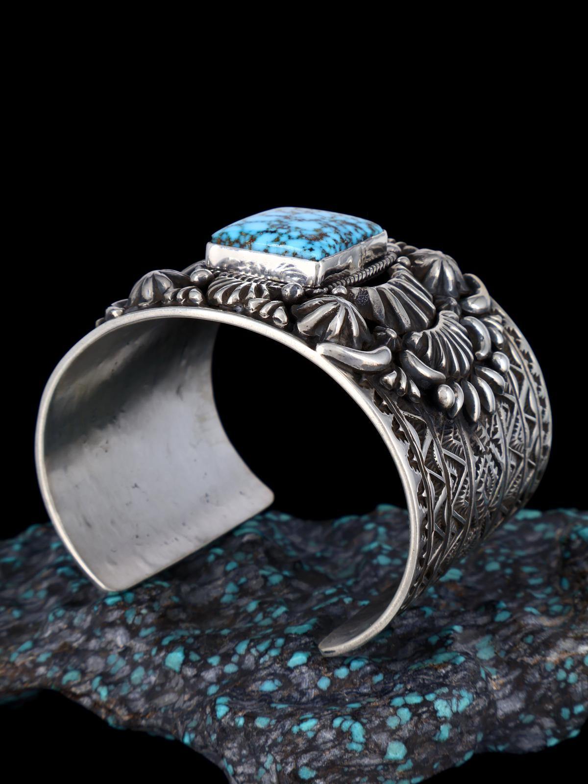 Native Sterling Jewelry Kingman Turquoise Cuff Bracelet - PuebloDirect.com
