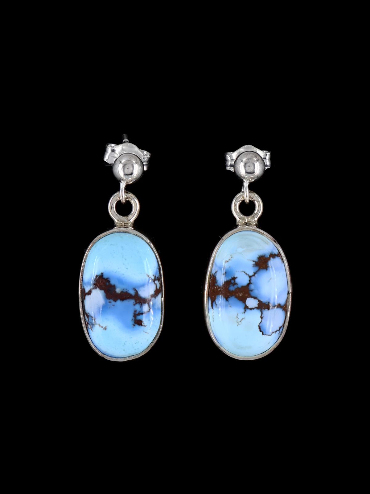 Navajo Sterling Silver Golden Hill Turquoise Post Earrings