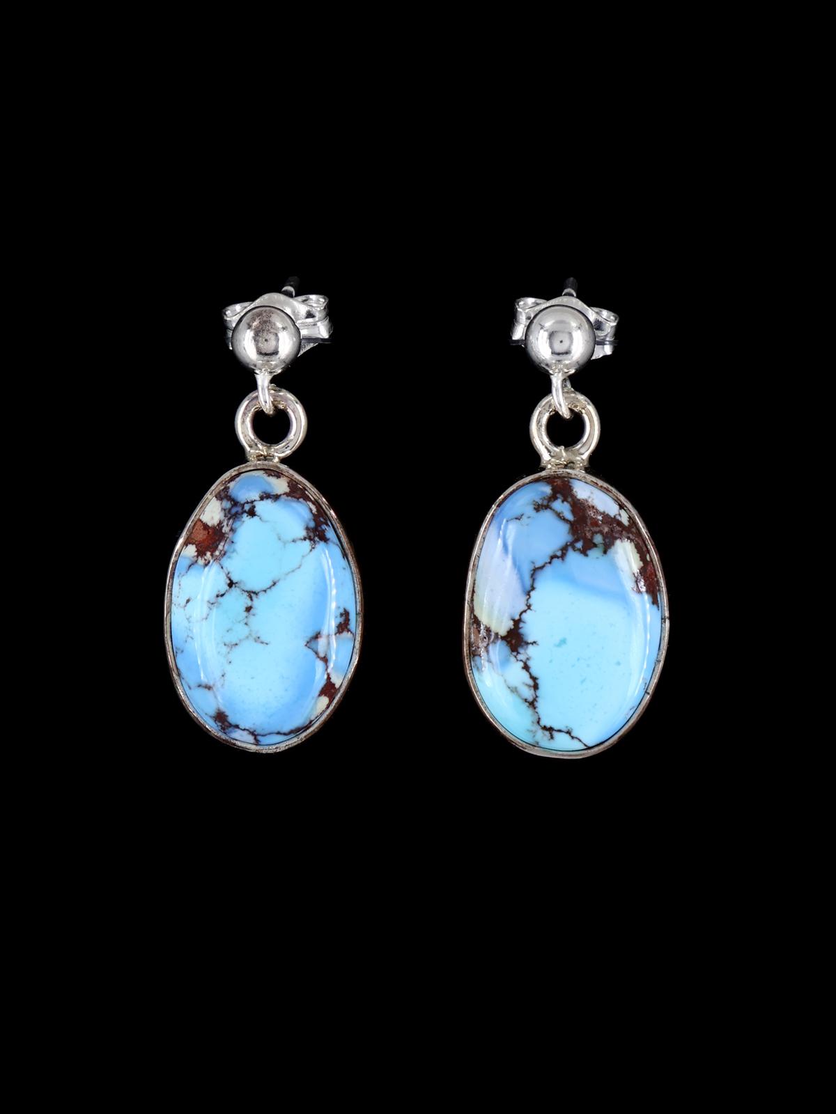 Navajo Sterling Silver Golden Hill Turquoise Post Earrings