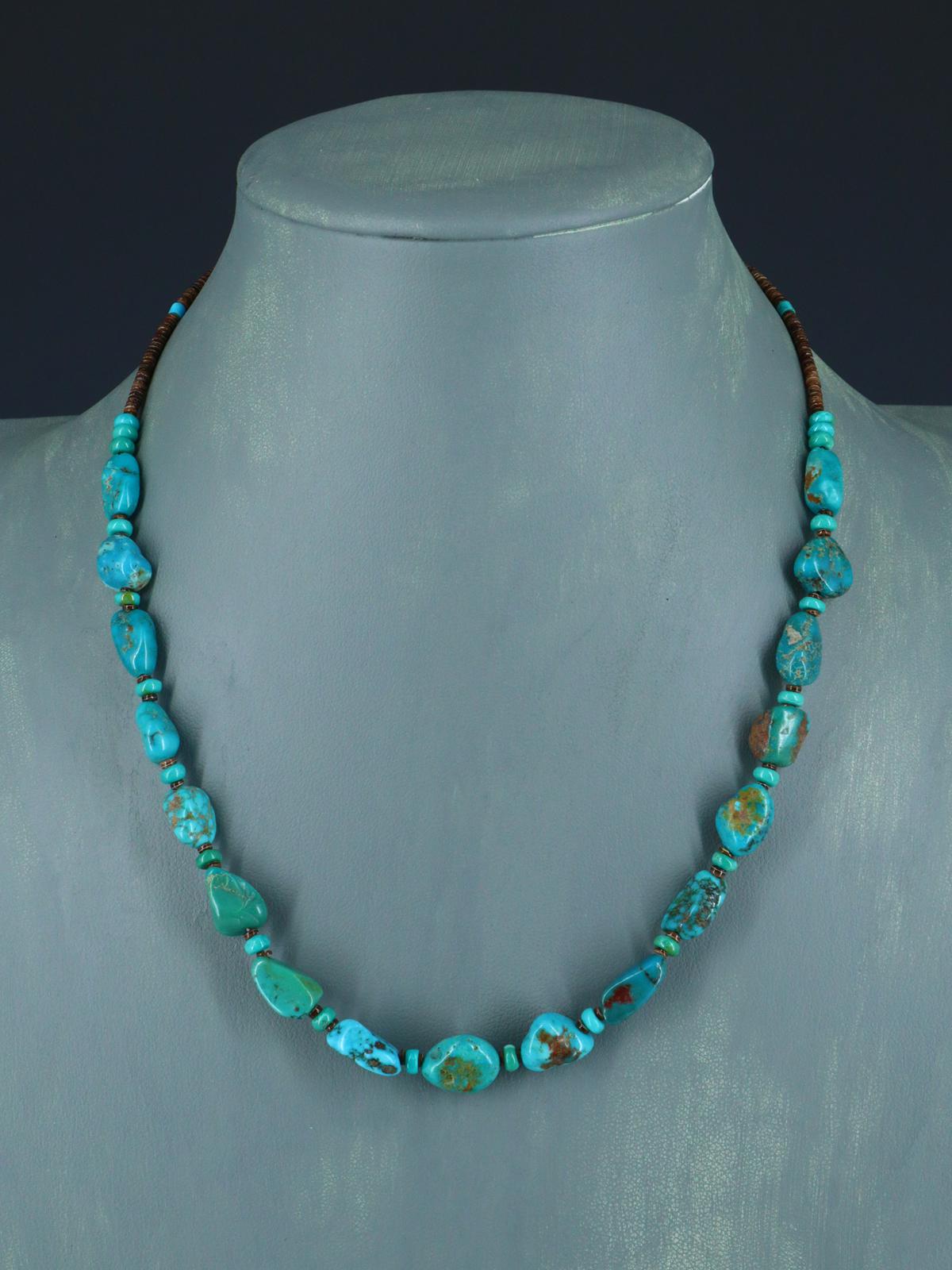 Native American Jewelry Turquoise and Heishi Necklace - PuebloDirect.com