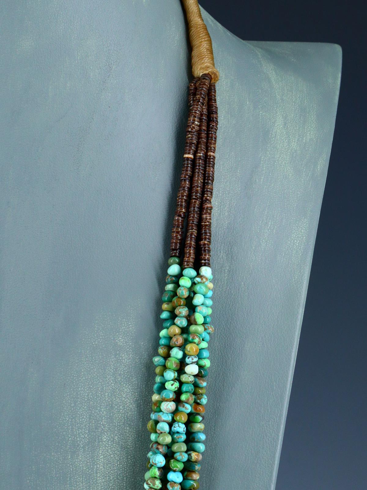 Navajo Five Strand Natural Carico Lake Turquoise Necklace