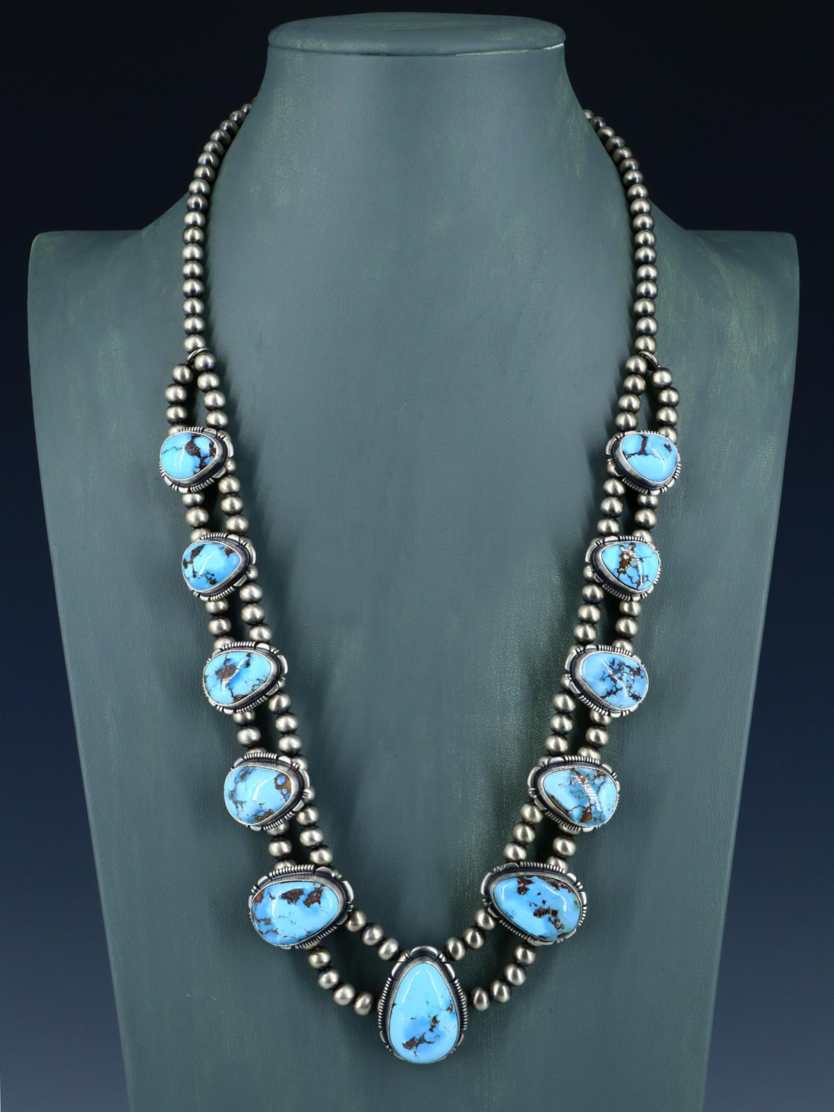 Navajo Jewelry Golden Hill Turquoise Necklace and Earrings Set