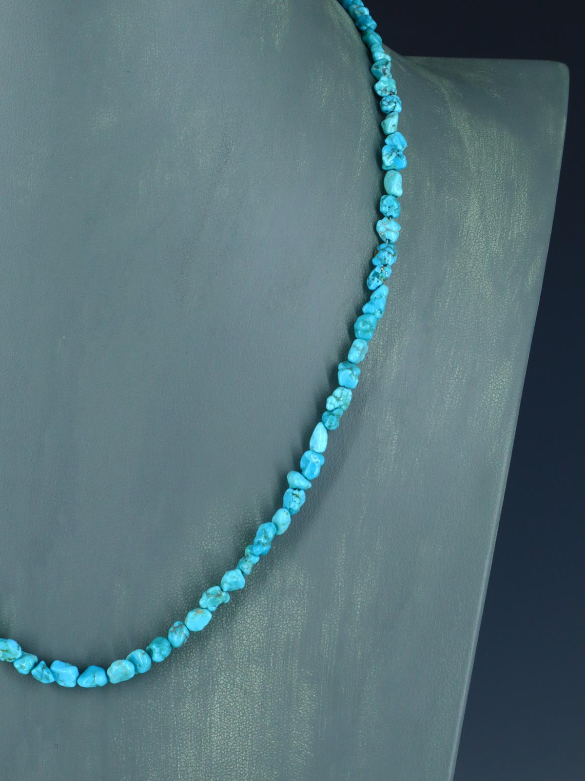 Navajo 21" Single Strand Sleeping Beauty Turquoise Necklace