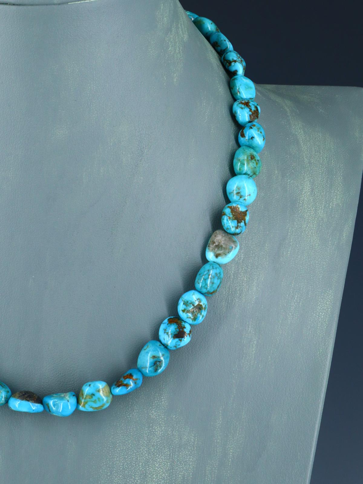 19" Navajo Single Strand Turquoise Nugget Necklace