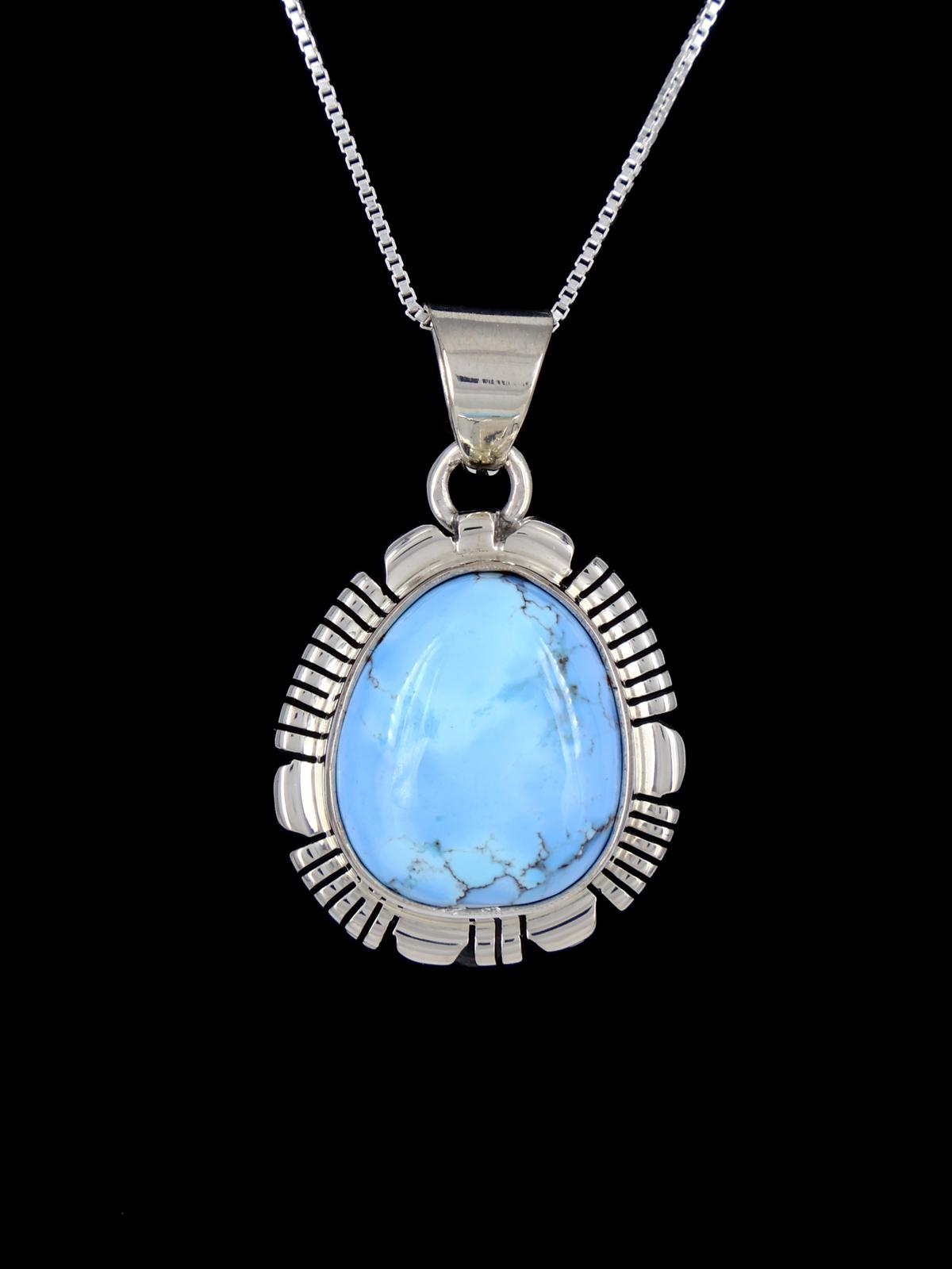 Golden Hill Turquoise Navajo Sterling Silver Pendant