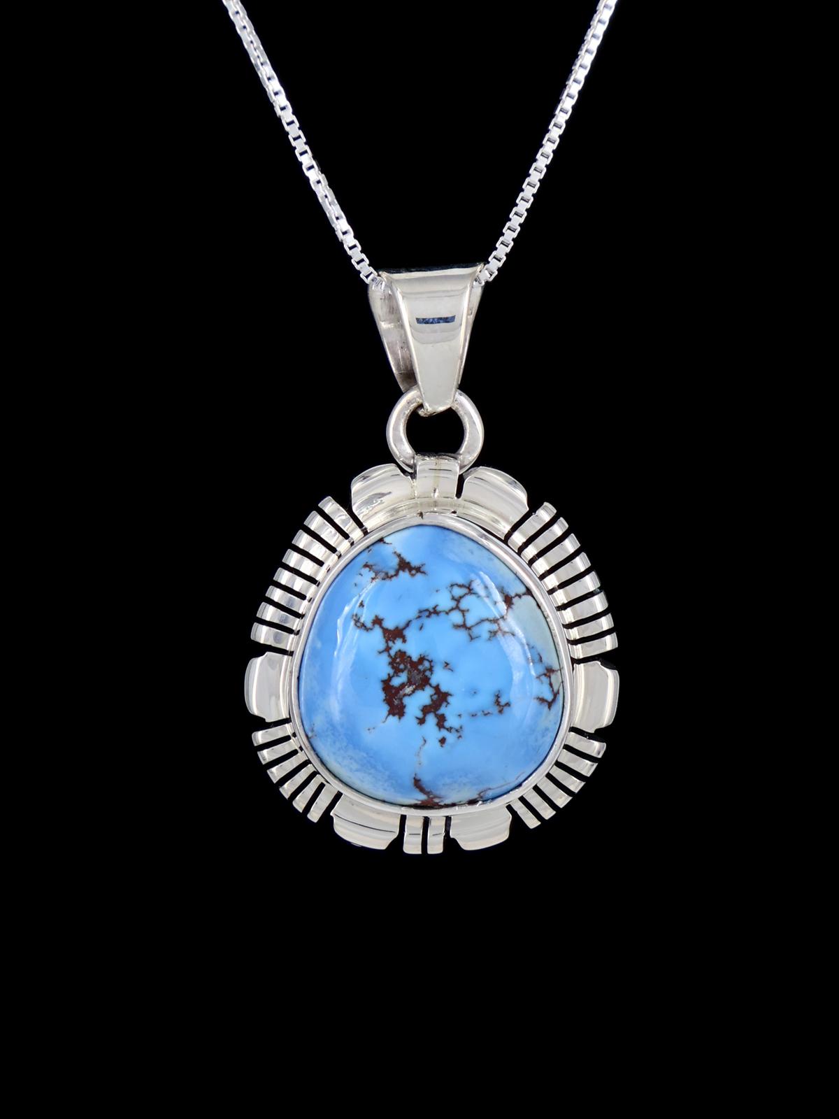 Golden Hill Turquoise Navajo Sterling Silver Pendant