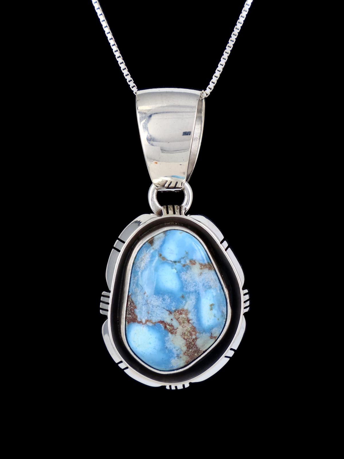 Native American Sterling Silver Golden Hill Turquoise Pendant