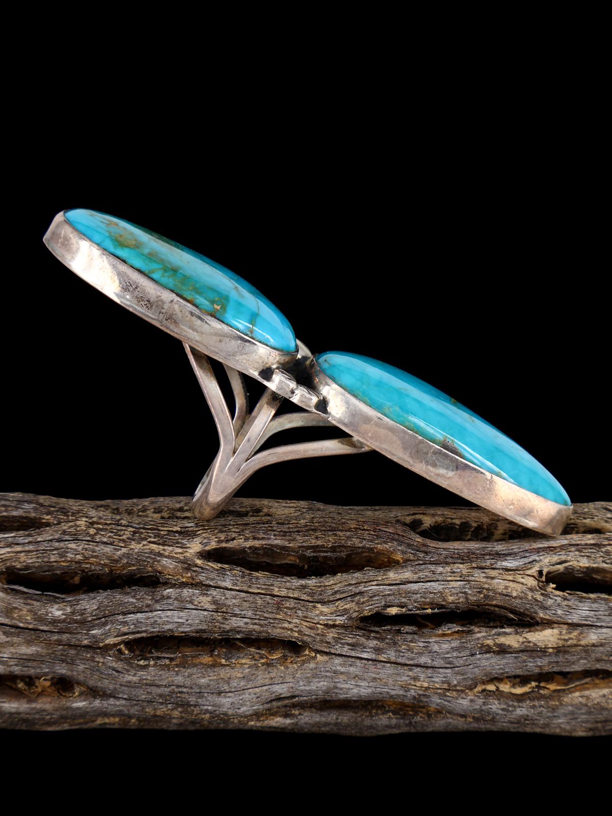 Vintage Sterling Silver Turquoise Ring, Size 7 1/2 - PuebloDirect.com