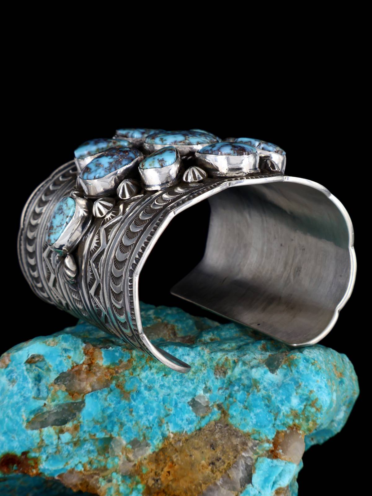 Native American Indian Jewelry Natural Dry Creek Turquoise Cuff Bracelet - PuebloDirect.com
