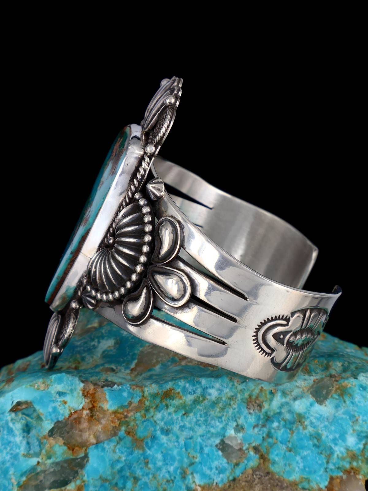 Navajo Jewelry Natural Royston Turquoise Cuff Bracelet - PuebloDirect.com