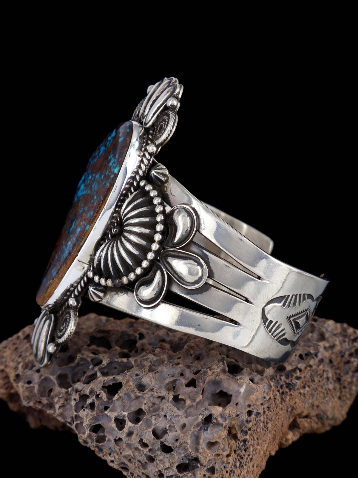 Native American Jewelry Pilot Mountain Turquoise Bracelet - PuebloDirect.com