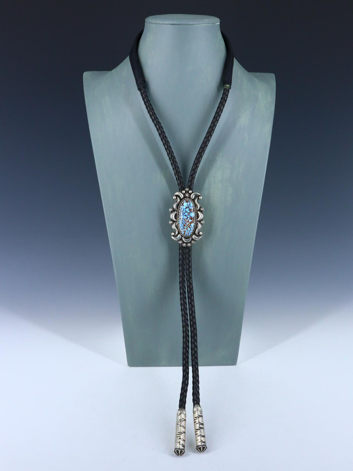 Native American Sterling Silver Golden Hill Turquoise Bolo Tie