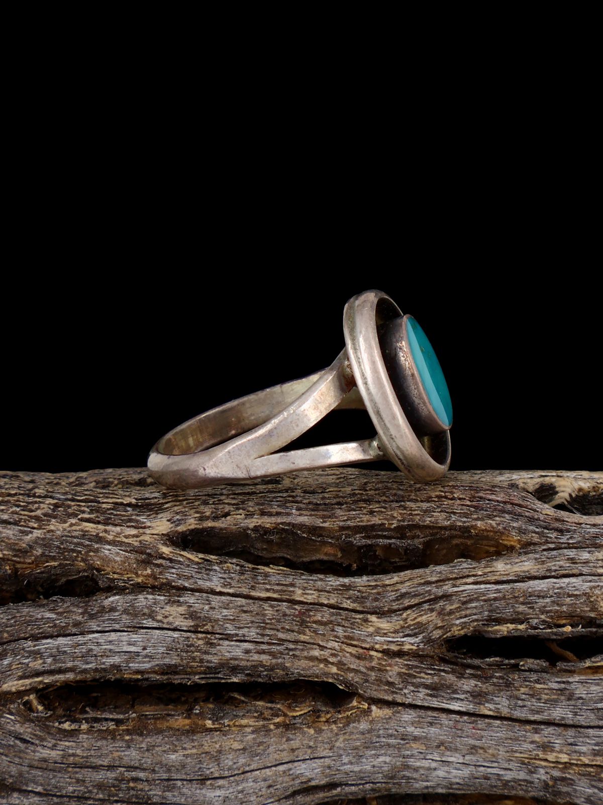 Estate Sterling Silver Turquoise Ring, Size 4 1/2 - PuebloDirect.com