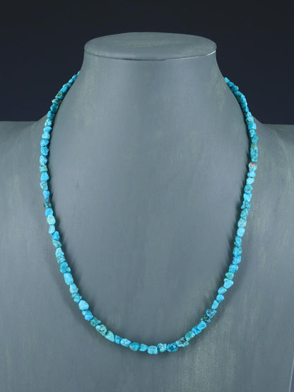 Navajo 21" Single Strand Sleeping Beauty Turquoise Necklace - PuebloDirect.com