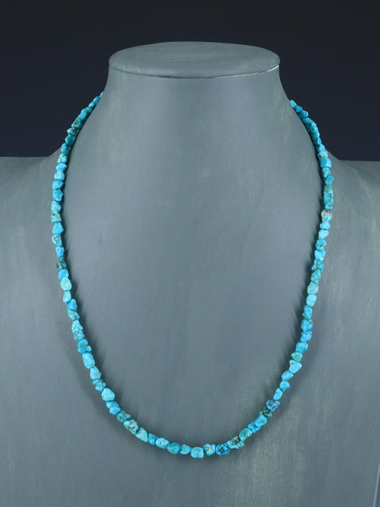 Navajo 21" Single Strand Sleeping Beauty Turquoise Necklace - PuebloDirect.com