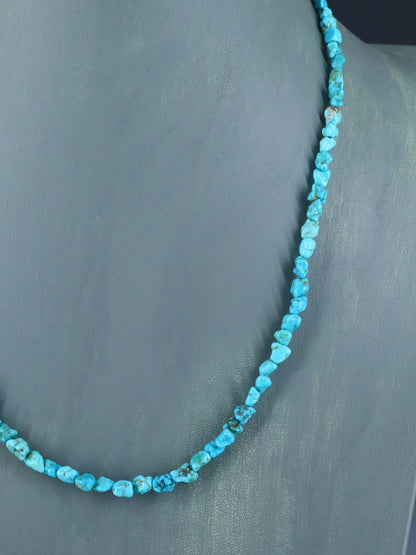Navajo 21" Single Strand Sleeping Beauty Turquoise Necklace - PuebloDirect.com