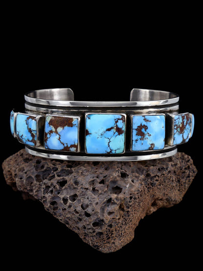 Native American Jewelry Natural Golden Hill Turquoise Cuff Bracelet - PuebloDirect.com