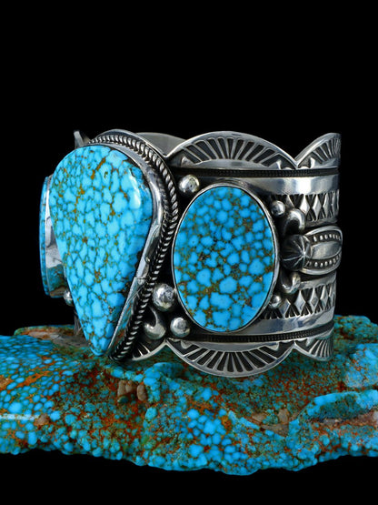 Native American Jewelry Kingman Turquoise Cuff Bracelet - PuebloDirect.com