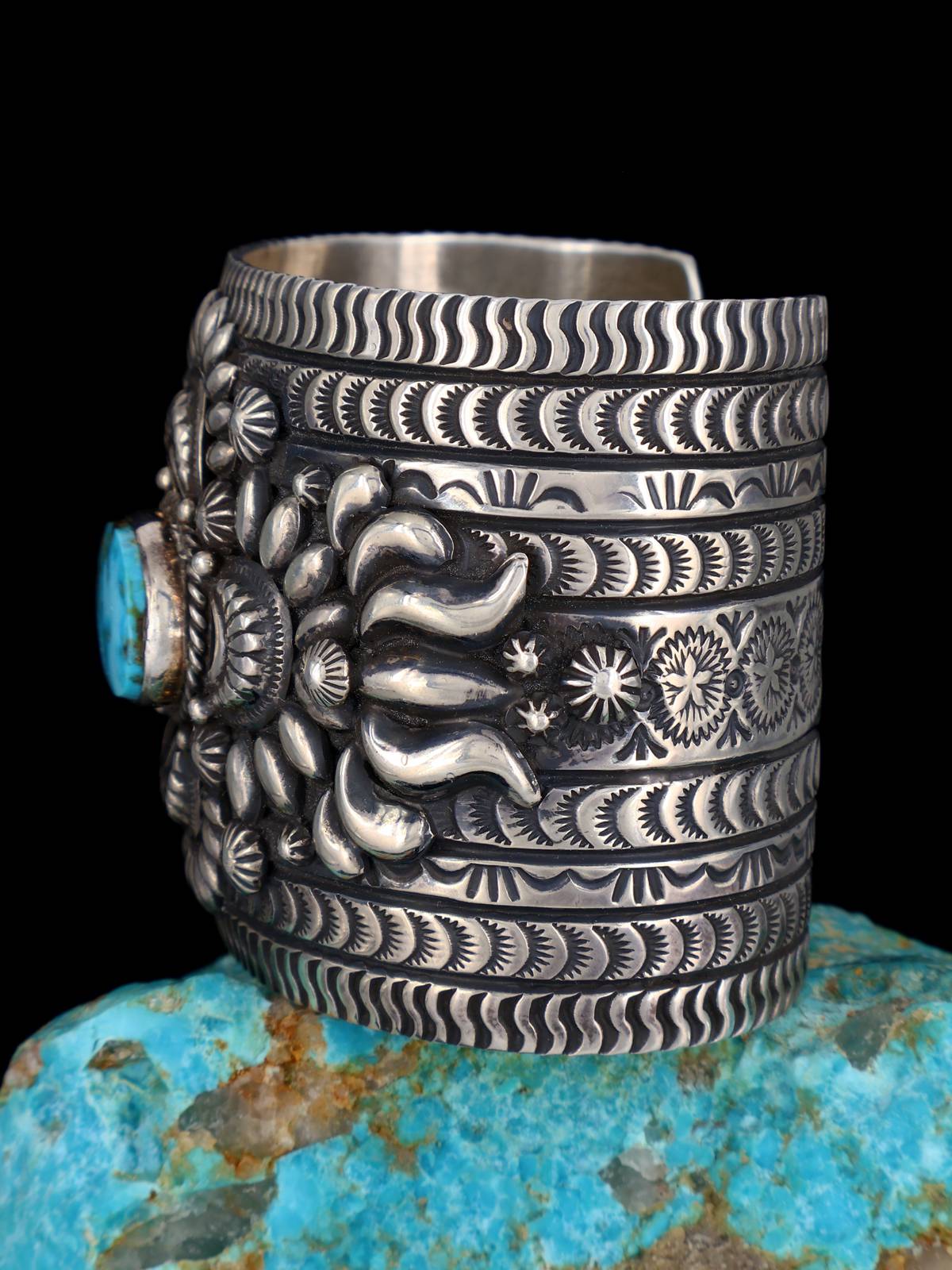 Native American Jewelry Natural Kingman Turquoise Cuff Bracelet - PuebloDirect.com