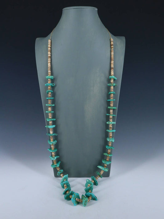 Native American Jewelry Single Strand Turquoise Necklace - PuebloDirect.com