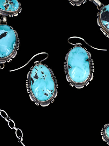 Native American Jewelry Campitos Turquoise Lariat Necklace Set - PuebloDirect.com