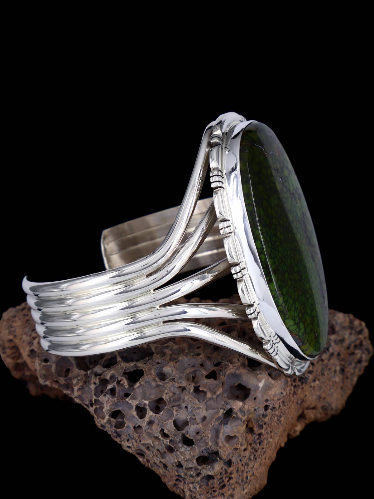 Native American Jewelry Dragonskin Turquoise Cuff Bracelet - PuebloDirect.com