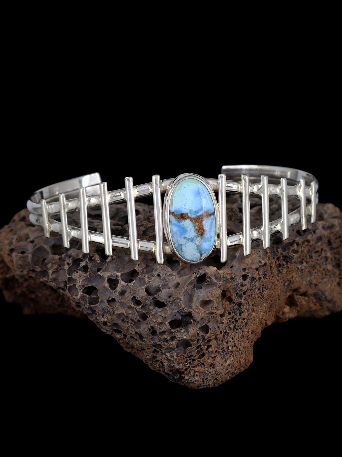 Native American Jewelry Golden Hill Turquoise Cuff Bracelet - PuebloDirect.com