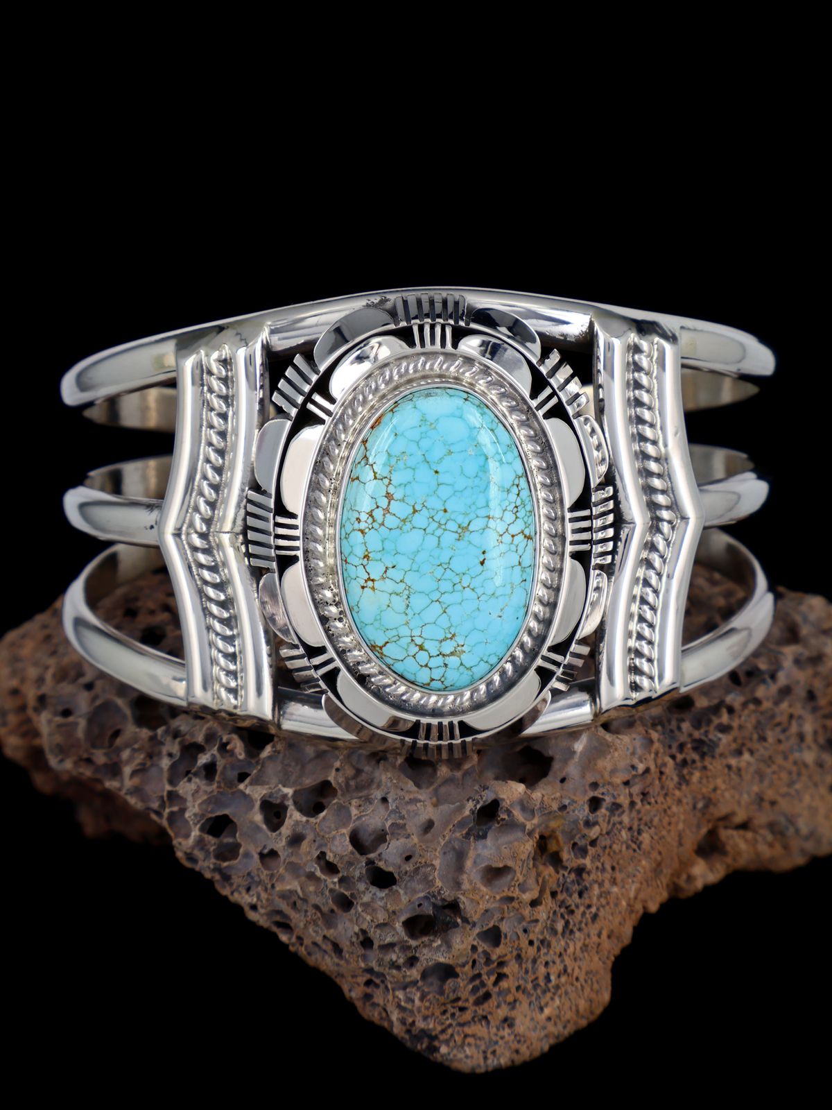 Native American Jewelry #8 Turquoise Cuff Bracelet - PuebloDirect.com
