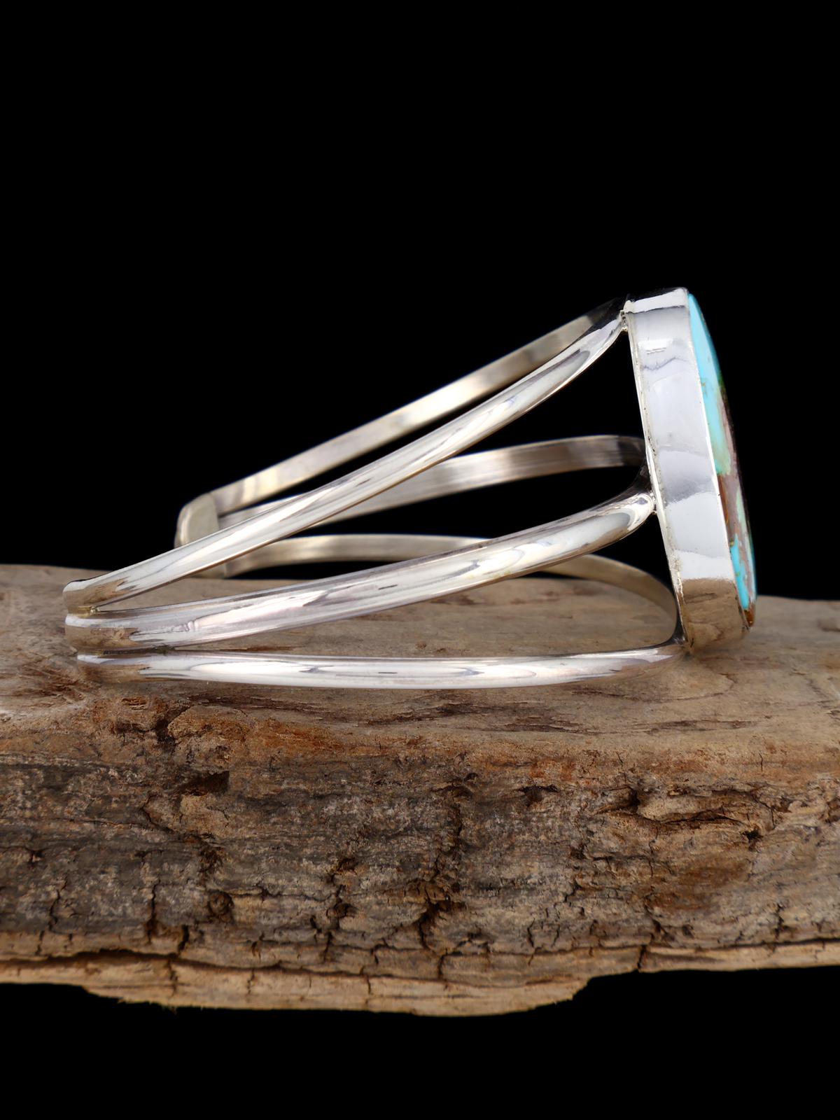 Native American Turquoise Sterling Silver Cuff Bracelet - PuebloDirect.com