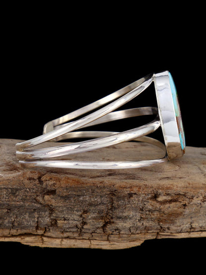Native American Turquoise Sterling Silver Cuff Bracelet - PuebloDirect.com