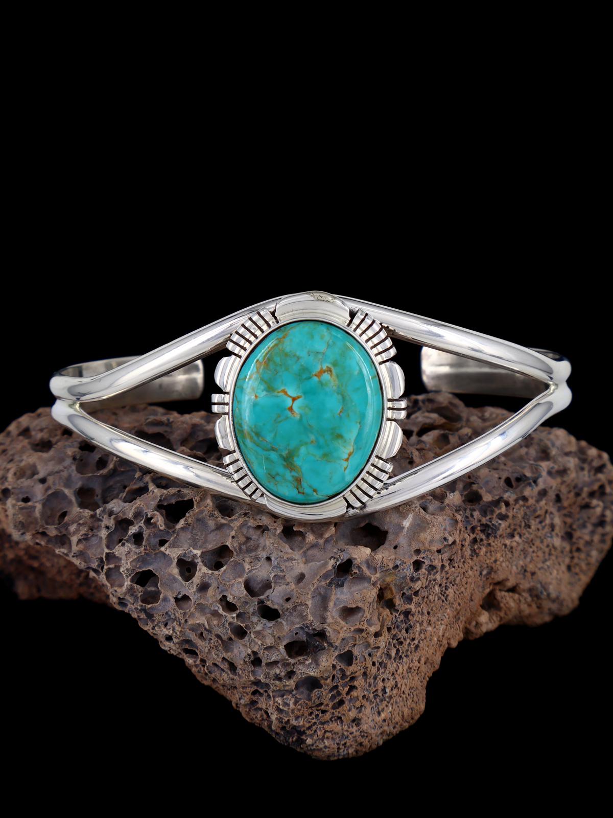 Native American Armenian Turquoise Sterling Silver Cuff Bracelet - PuebloDirect.com