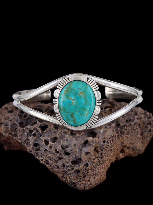 Native American Armenian Turquoise Sterling Silver Cuff Bracelet - PuebloDirect.com