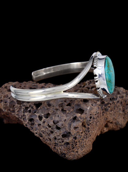 Native American Armenian Turquoise Sterling Silver Cuff Bracelet - PuebloDirect.com