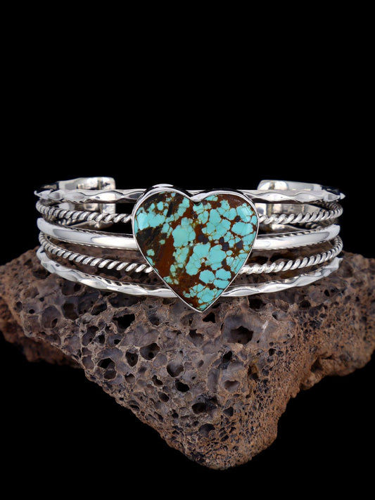 Native American Jewelry #8 Turquoise Heart Cuff Bracelet
