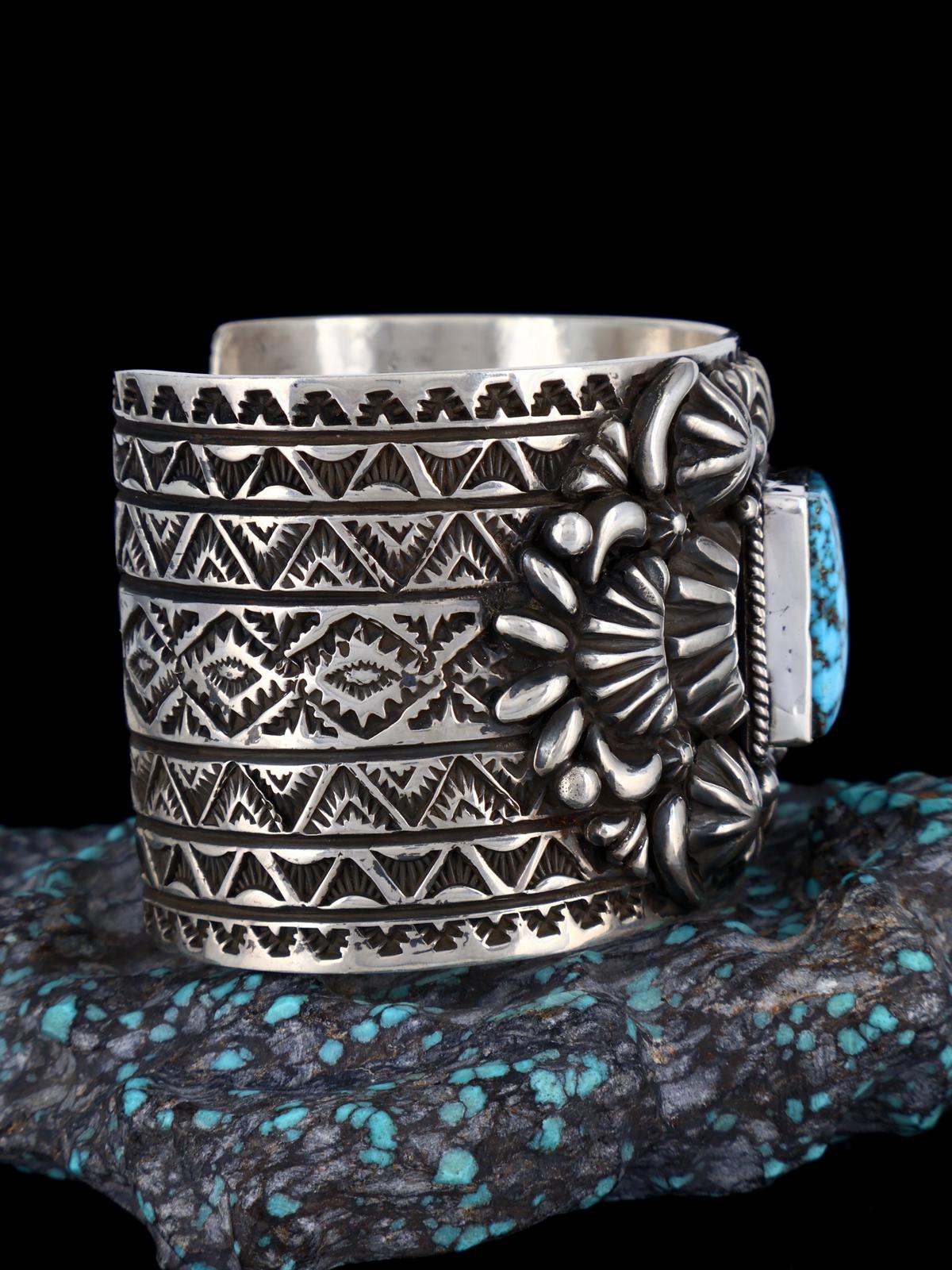 Native Sterling Jewelry Kingman Turquoise Cuff Bracelet - PuebloDirect.com