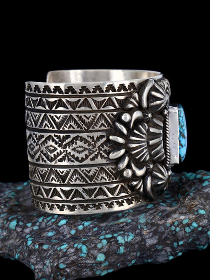 Native Sterling Jewelry Kingman Turquoise Cuff Bracelet - PuebloDirect.com