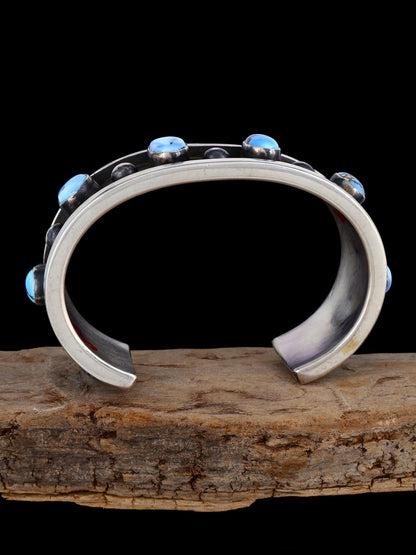 Native American Heavy Golden Hill Turquoise Cuff Bracelet - PuebloDirect.com