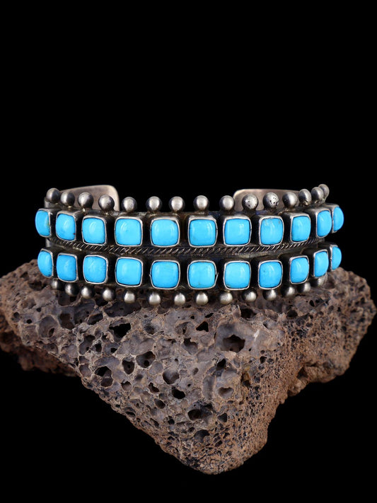 Native American Sleeping Beauty Turquoise Sterling Silver Cuff Bracelet - PuebloDirect.com