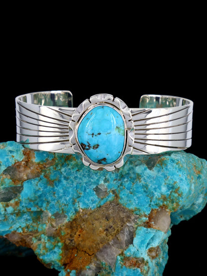 Navajo Sterling Silver Turquoise Cuff Bracelet