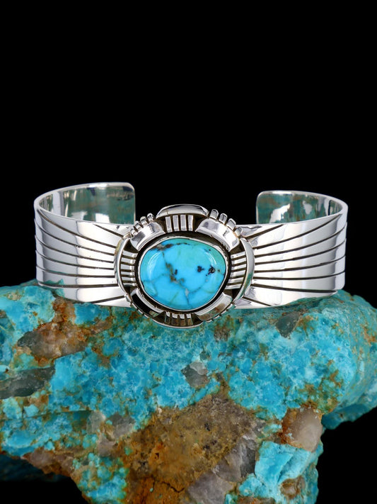 Navajo Sterling Silver Turquoise Cuff Bracelet