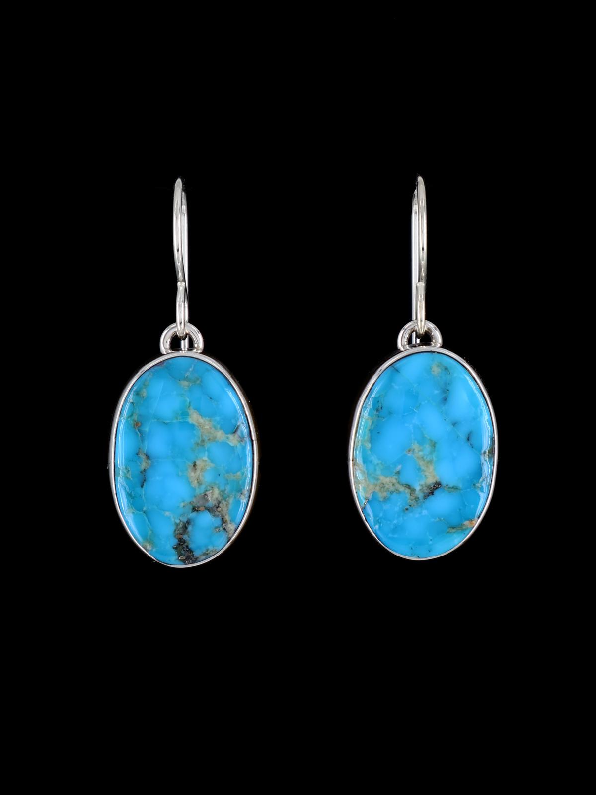 Navajo Turquoise Sterling Silver Dangle Earrings