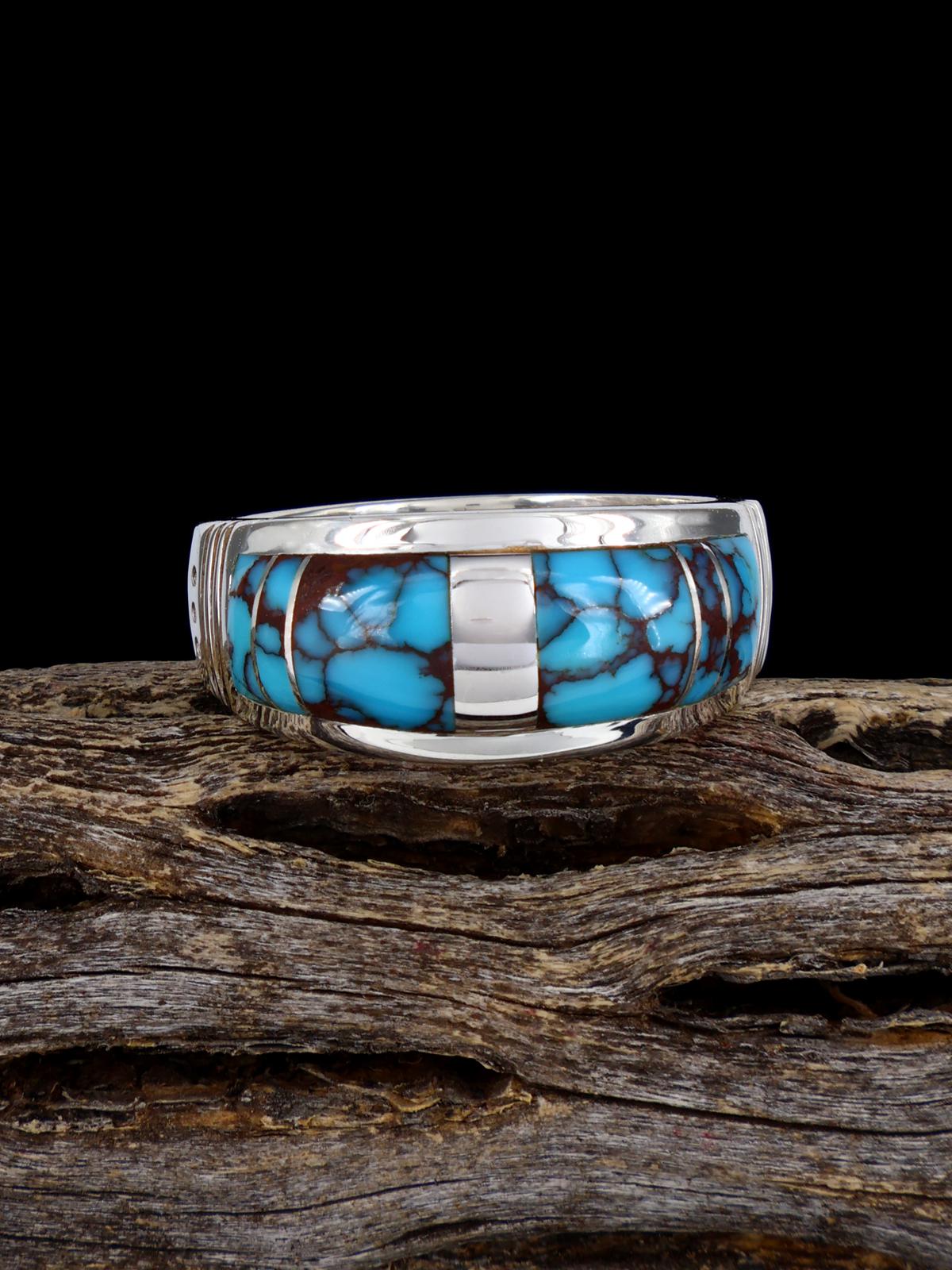 Turquoise Inlay Ring, Size 9 3/4 - PuebloDirect.com