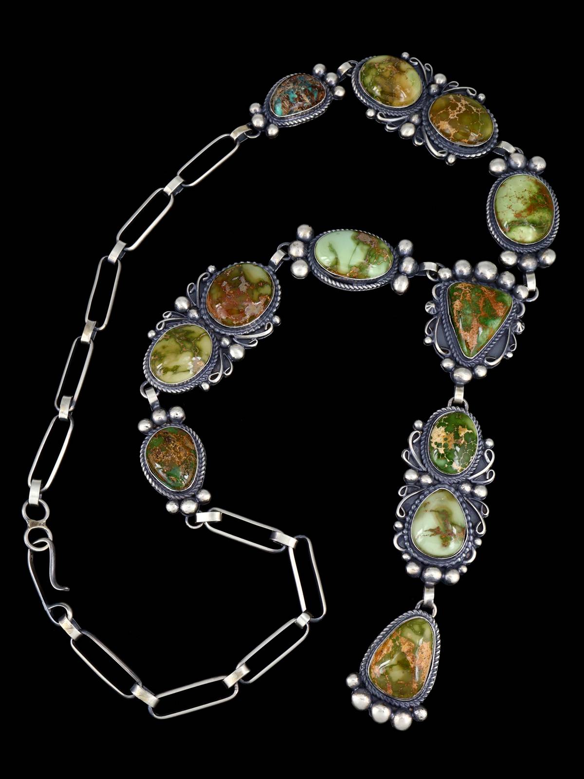 Native American Jewelry Carico Lake Turquoise Lariat Necklace - PuebloDirect.com