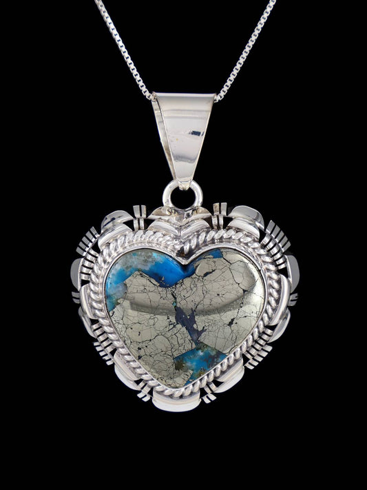 Native American Jewelry Turquoise Heart Pendant - PuebloDirect.com