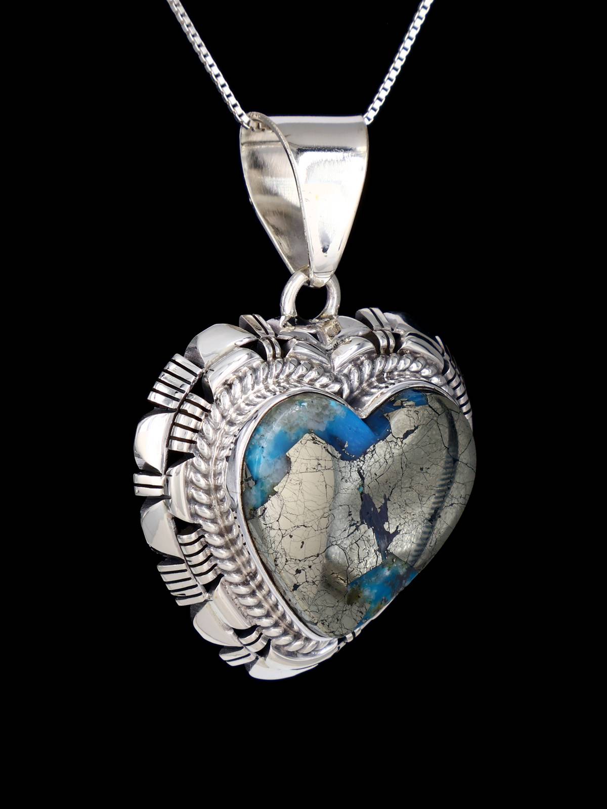 Native American Jewelry Turquoise Heart Pendant - PuebloDirect.com