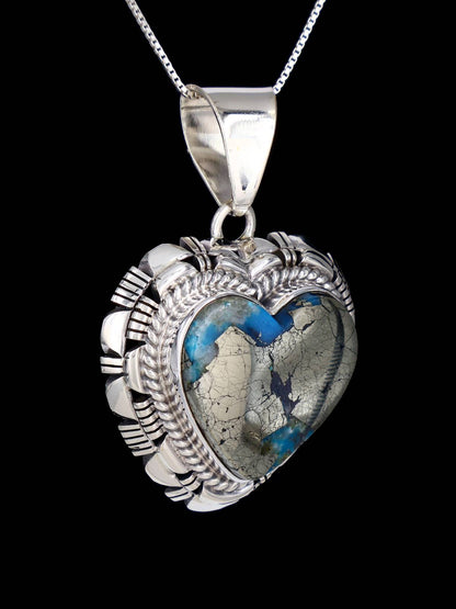 Native American Jewelry Turquoise Heart Pendant - PuebloDirect.com