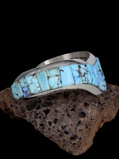 Native American Jewelry Golden Hill Turquoise Inlay Bracelet - PuebloDirect.com