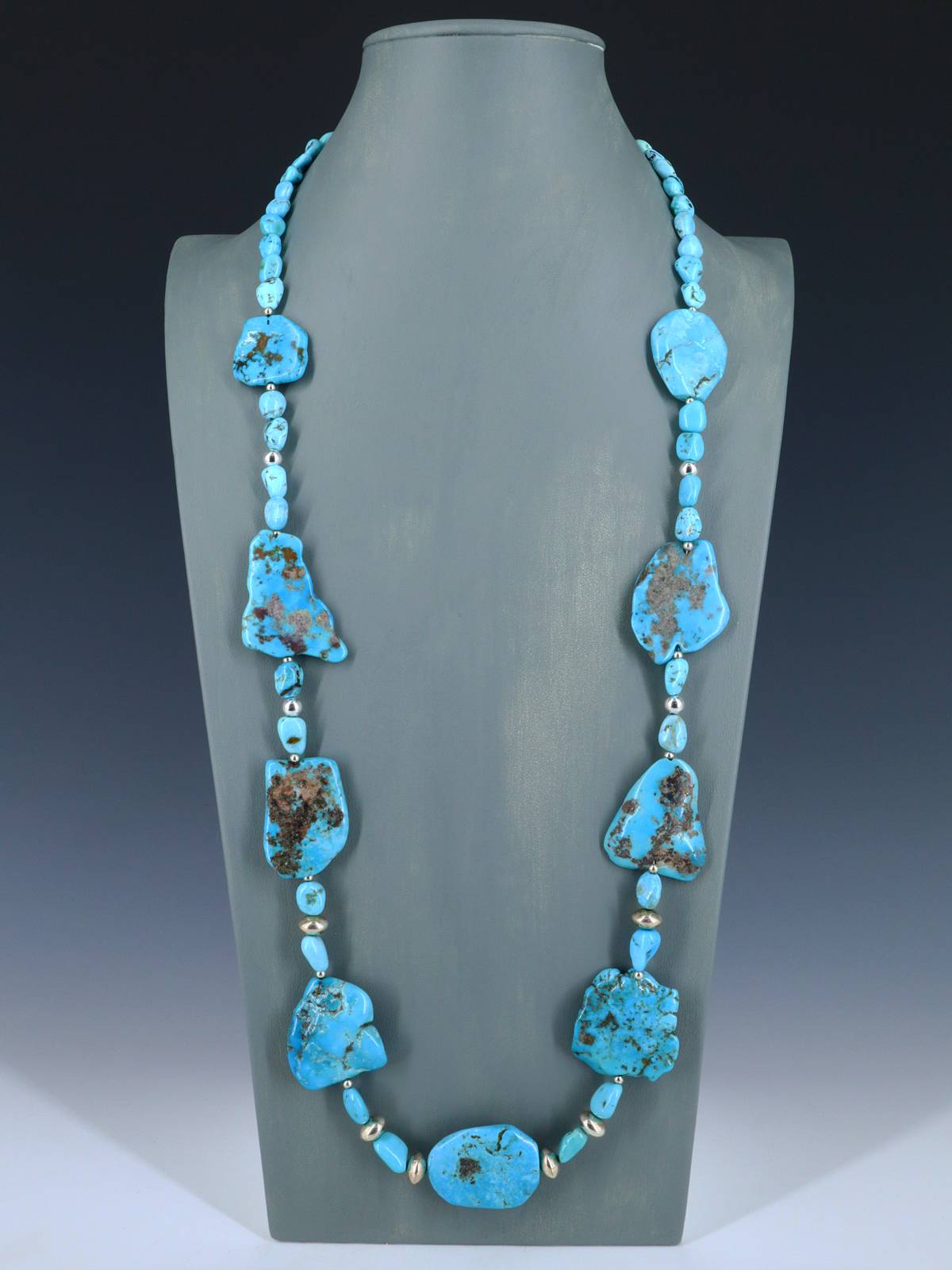 Chunky Native American Single Strand Turquoise Necklace - PuebloDirect.com