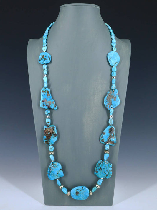 Chunky Native American Single Strand Turquoise Necklace - PuebloDirect.com